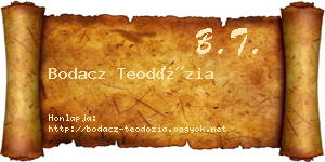 Bodacz Teodózia névjegykártya